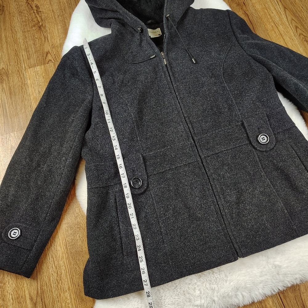 St John’s Bay Wool Cashmere Blend Zip Up Coat - Picture 8 of 12